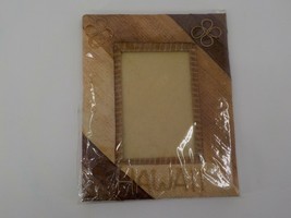 4X6.5 Photo Picture Frame Handmade Hawaii Diagonal Natural Leaves Recycled Paper - $25.99