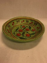 Vintage painted wood bowl serving centerpiece hand made balsa tribal 11.... - £31.10 GBP
