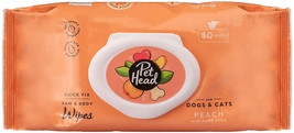 Pet Head Quick Fix Paw and Body Wipes for Dogs and Cats Peach with Aloe Vera ... - £26.61 GBP