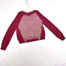 Rewind Sweater Burgundy Metallic Front Zipper Design Long Sleeve Women&#39;s... - £14.74 GBP