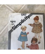 Simplicity 5397 Toddler&#39;s Dress Gathered to Yoke w Collar Variations Sz ... - £14.56 GBP