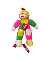 Vtg Dan Brechner Clown Plush 13” Stuffed Learning Doll plastic face Circus Doll - £21.13 GBP