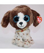 NEW TY Beanie Boos MUDDLES The Dog Brown Stuffed Animal Toy Plush Blue E... - £7.72 GBP