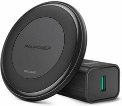 RAVPower Fast Wireless Charger 10W Max with QC 3.0 Adapter, Compatible with iPho - £26.37 GBP
