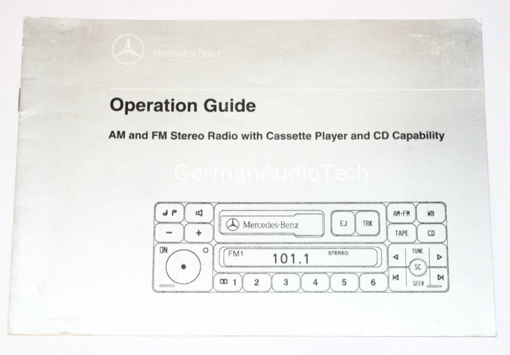 MERCEDES-BENZ RADIO STEREO ORIGINAL OWNERS MANUAL OPERATION GUIDE BOOK 1... - $14.85