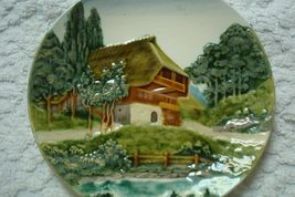 German Wall Plaque Platter Hunting Scene Cottage in Compatible with The Mountain - $79.37