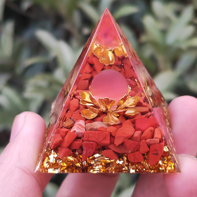 Natural Orgonite Pyramid Reiki Amethyst Energy Healing Chakra Meditation... - $11.99
