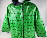 Aqua Queen Duck Print Green &amp; Blue PVC Reversible Rain coat Rain Jacket ... - $29.69