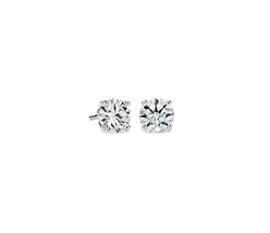 0.70ctw Round Lab Grown Diamond Push Back Stud Earrings 14K White Gold - $336.59