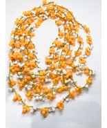 Vintage orange and white lucite two long necklace 54” - $33.71 CAD
