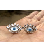 925 Silver Evil Eye Protection Earring Amulet Nazariya Mother of Pearl J... - £19.55 GBP