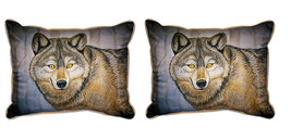 Pair of Betsy Drake Grey Wolf Large Pillows 15 Inch x 22 Inch - £71.21 GBP