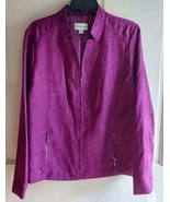 Studio Works Womens Faux Suede Zip Up Blazer Jacket Size 16 Purple Vinta... - £25.60 GBP