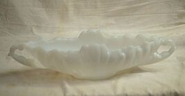 Vintage Jeannette White Milk Glass Gondola Centerpiece Bowl Textured Lea... - $49.49