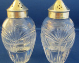 Waterford Crystal Marquis Salt and Pepper Shaker Set EPNS Tops  - $74.25