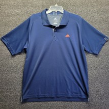 Adidas Climalite Golf Polo Shirt Men&#39;s Sz L Navy Blue Short Sleeve Active - $16.45