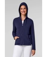 Coolibar Sz L Casual Zip Up Hoodie Navy ZnOTM Fabric UPF 50 Pockets - $317.40 MXN