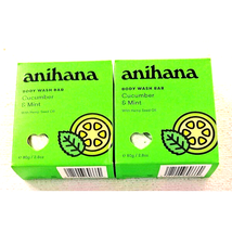 Lot of 2 ANIHANA Body Wash Bars Cucumber &amp; Mint 2.8 oz/bar Hemp Seed Oil... - £8.94 GBP