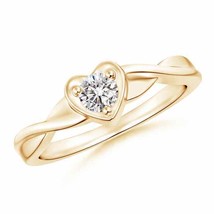 ANGARA Criss-Cross Diamond Heart Promise Ring in 14K Gold (IJI1I2, 0.23 Ctw) - £944.81 GBP