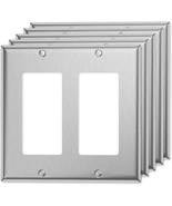 2 Gang Decorator Outlet Covers Double Switch Plate Metal Rocker Wall Pla... - $28.82 CAD