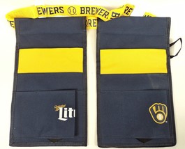 Miller Lite Milwaukee Brewers (Old Glove Logo) Beer Belt- Blue &amp; Yellow ... - £3.98 GBP