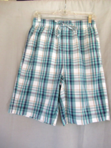 Croft &amp; Barrow shorts Bermuda walking  Small blue plaid elastic waist in... - £9.98 GBP