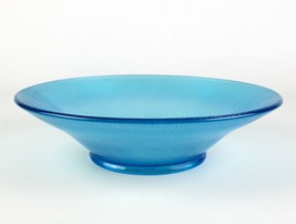 Diamond Blue Stretch Glass Flared Bowl, Antique c1920s Straight Sided 9 ... - $30.00