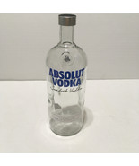 Large empty Absolut vodka embossed handle glass bottle bar decor display  - $19.75