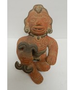 Mexico Aztec Clay Figure Sculpture Pottery Hand Made Terra Cotta 12&quot;Tx6.... - £101.43 GBP