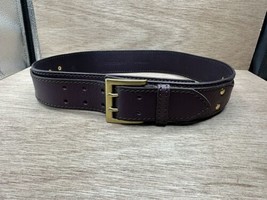 Linea Pelle brown leather studded belt womens size L - £18.99 GBP