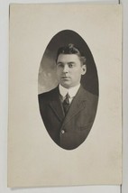 RPPC Handsome Gentleman Henke Portrait Photograph c1910 Postcard P14 - £9.39 GBP