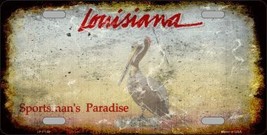 Louisiana State Background Rusty Novelty Metal License Plate LP-8135 - £17.44 GBP