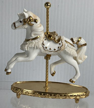 Beautiful Ornate Vintage TFM Franklin Mint Carousel Horse Figurine, Ribbon Lace - £10.21 GBP