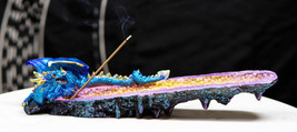Quartz Crystal Azurite Guardian Dragon Incense Stick Holder Figurine 10.... - £16.63 GBP