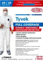 Full Coverage COVERALLs HOOD 2X/3X = XXL XXXL splash resistance painting... - $39.03