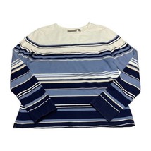 Croft &amp; Barrow Striped Shirt Long Sleeve Pullover Stretch Women’s Size S... - £15.93 GBP