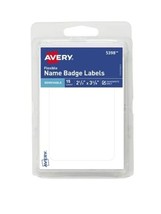 Avery Handwrite Only Name Badge Labels, 2-1/3” X 3-3/8”, Pack of 15, #5398 - £3.70 GBP