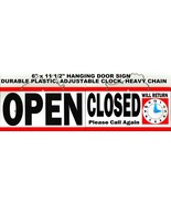 OPEN and CLOSED Chain hAnGiNg SIGN with Adjustable CLOCK Will Return doo... - €19,99 EUR