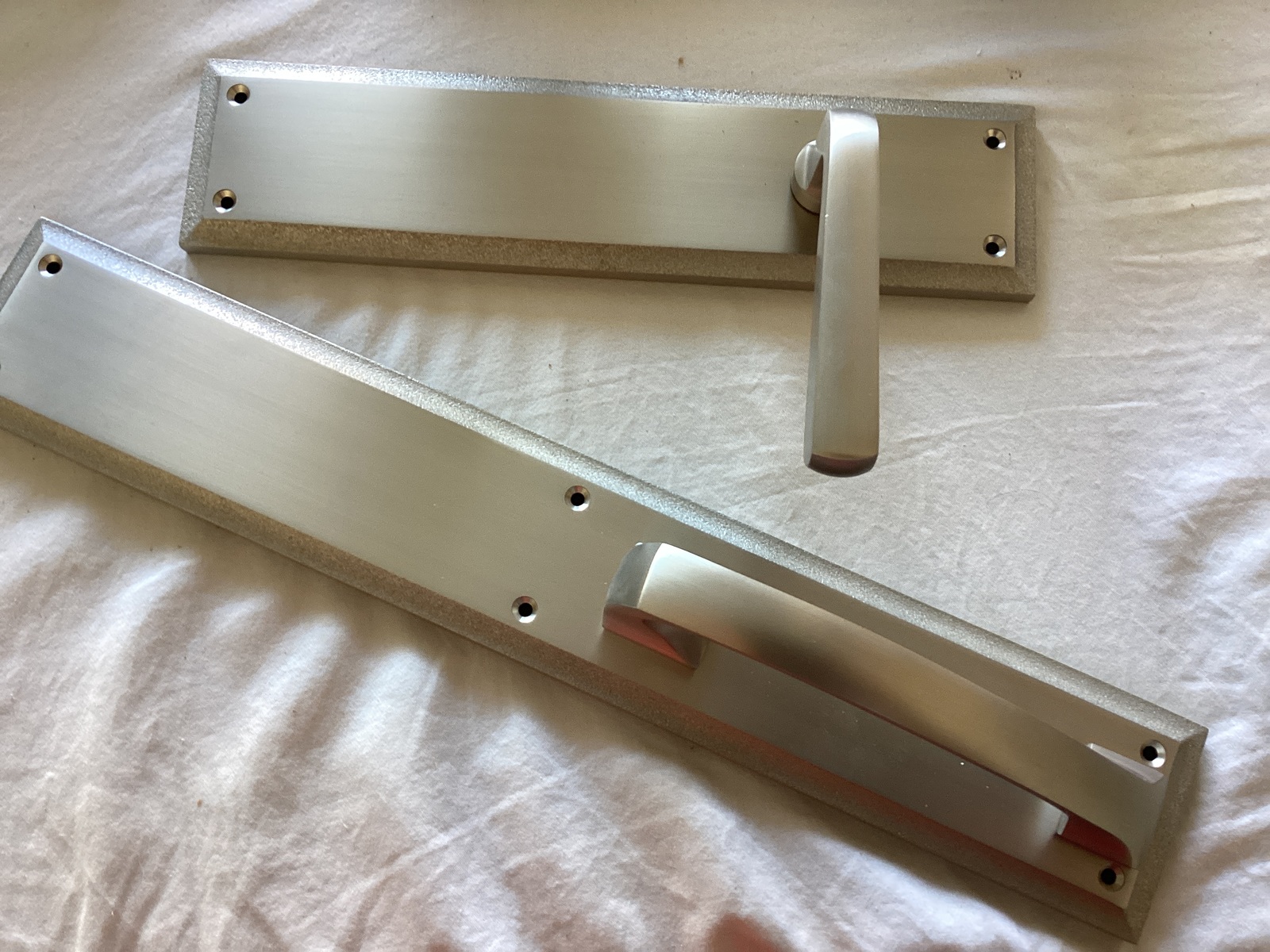 Signature Hardware 479310 Aurick Right Handed Dummy Door Lever Set -Sati... - $58.90