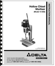 Delta Hollow Chisel Mortiser Instruction Manual 14-650 - $15.83