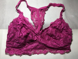 XL Gilligan &amp; Omalley Nursing Racerback Bralette Fuchsia Lace Wirefree Bra - £14.66 GBP