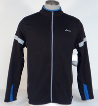 Asics Black & Blue Zip Front Reflective Running Jacket Men's NWT - $109.99
