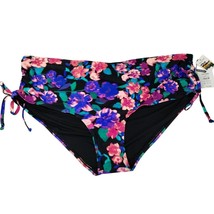 Time and Tru Womens 3XL Floral Daze Ruched Side Mid Rise Bikini Bottoms New - £10.42 GBP