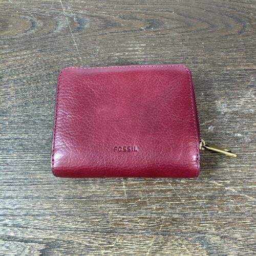 Primary image for Fossil Wallet Burgundy Big old Zip Around Pebble Leather