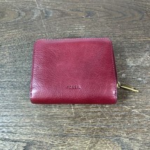 Fossil Wallet Burgundy Big old Zip Around Pebble Leather - $12.08