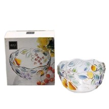 Mikasa Garden Harvest Clear Glass Fruit /Hostess Bowl 8&quot; Embossed Colore... - $21.99