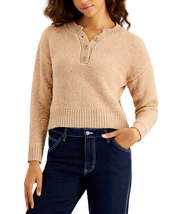 Hooked Up by IoT Juniors Teddy Knit Henley Sweater, Size Medium - £15.72 GBP
