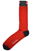 Brooks Brothers Mens Red Navy Striped Merino Wool Dress Tube Socks 7-12 8457-10 - £19.74 GBP
