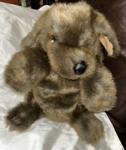 Folkmanis Sitting Dog Hand Puppet Realistic Puppy Plush Pretend Play Brown 15&quot; - $16.82