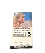 1992 Missouri Tigers @ Oklahoma Sooners Football Ticket Stub OU Norman N... - $186.66 MXN